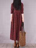 Momentlover Original Lapel Frenum Floral Printed Midi Dress