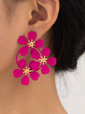 Momentlover Flower Shape Drop Earrings