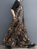 Momentlover Printed Wide Leg Loose Spaghetti-Neck Overalls