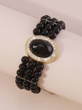 Momentlover Rhine Stones Geometric Chains Adjustable Bracelet Accessories