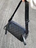 Momentlover Rhombic Solid Color Split-Joint Zipper Shoulder Bags Crossbody Bags