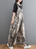 Momentlover Vintage  Printed Loose Wide Leg  Overalls