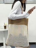 Momentlover Beach Contrast Color Hollow Bags Accessories