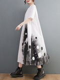 Momentlover Original Loose Polka-Dot Pleated Midi Dress