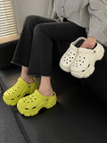 Momentlover Round-Toe Hollow Slider Sandals Platform Shoes Crocs