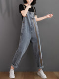 Momentlover Original Leopard Elasticity Denim Overalls