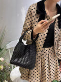 Momentlover Woven Solid Color Handbags Bags