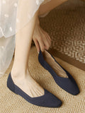 Momentlover Square-Toe Solid Color Shoes Flats