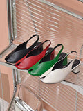 Momentlover Solid Color Open Toe Pumps Sandals Shoes
