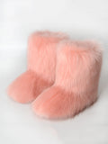 Momentlover Solid Color Round-Toe Keep Warm Boots