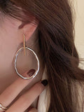 Momentlover Geometric Contrast Color Earrings Accessories
