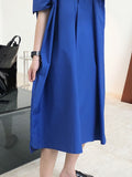 Momentlover Original Solid Round-Neck Shirt Dress