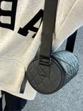 Momentlover Rhombic Solid Color Split-Joint Zipper Shoulder Bags Crossbody Bags