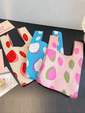 Momentlover Woven Contrast Color Handbags Bags