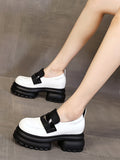 Momentlover Split-Joint Round-Toe Platform Shoes