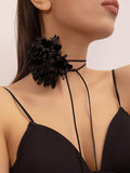 Tied Three-Dimensional Flower Solid Color Necklaces Accessories