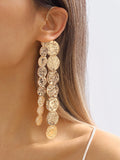 Momentlover Tasseled Solid Color Geometric Drop Earrings