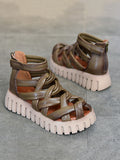 Momentlover Casual Hollow Gladiator Shoes Platform Sandals