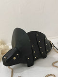 Momentlover Zipper Rivet Chains Animal Shape Crossbody Bags