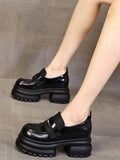 Momentlover Split-Joint Round-Toe Platform Shoes