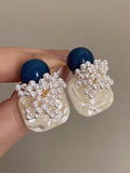 Momentlover Imitation Pearl Geometric Eardrop Earrings Accessories
