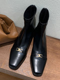 Momentlover Square-Toe Split-Joint Boots