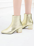 Momentlover Split-Joint Ripped Pointed-Toe Pumps Chelsea Boots
