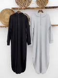 Momentlover Simple Loose 2 Colors Long Dress