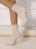 Momentlover Split-Joint Pointed-Toe Pumps Boots