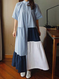Momentlover Loose Split-joint A-line Long Dress