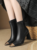 Momentlover Square-Toe Split-Joint Pumps Boots