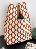 Momentlover Rhombus Woven Handbag Bags Accessories