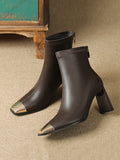 Momentlover Square-Toe Split-Joint Pumps Boots
