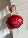 Momentlover Shiny Shell Shape Chains Handbags Crossbody Bags Bags
