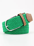 Momentlover 20 Colors Simple Contrast Color Weave Belt