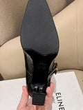 Momentlover Square-Toe Split-Joint Hollow Pumps