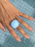 Momentlover Original Solid Color Geometric Resin Rings Accessories