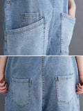 Momentlover Original With Pocket Denim Overalls