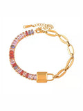 Momentlover Rhine Stones Geometric Adjustable Bracelet Accessories