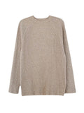 Momentlover Urban Loose Solid Round-Neck Split-Side Sweater& Wide Leg Pants Suits
