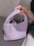 Momentlover Woven Solid Color Handbags Bags