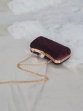 Momentlover Vintage Solid Color Velvet Hand Bag
