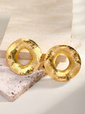Momentlover Solid Color Hollow Geometric Drop Earrings