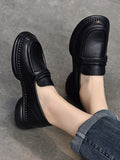 Momentlover Square-Toe Solid Color Round-Toe Shoes