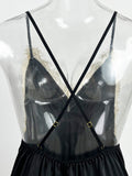 Momentlover Split-Joint Lacy Backless Sleeveless V-neck Intimates&Pajamas