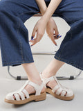 Momentlover Round-Toe Hollow Sandals Gladiators