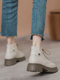 Momentlover Split-Joint Round-Toe Rivet Lace-Up Dr. Martens Boots Boots