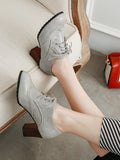 Momentlover Split-Joint Pointed-Toe Lace-Up Pumps