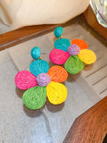 Momentlover Flower Shape Colorful Drop Earrings