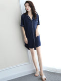 Momentlover Casual V-Neck Button Modal Short Pajamas